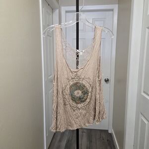 Y2K Boho Crochet Back Tank Top Rayon Cotton Blend Resort Festival Streetwear
